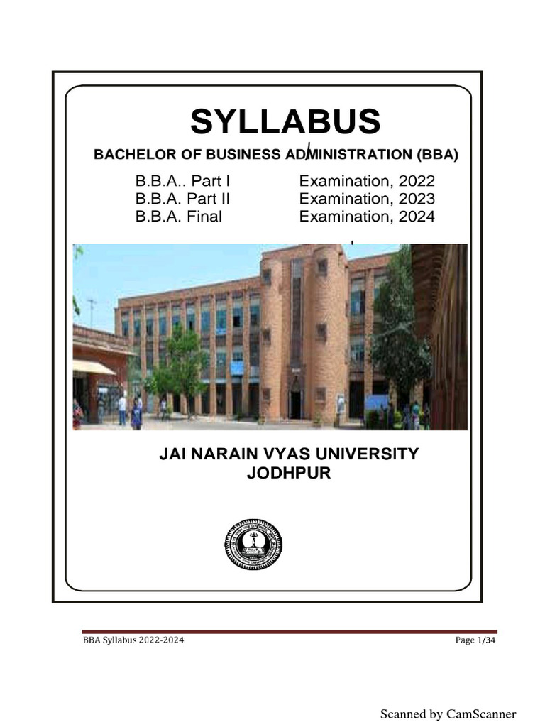 BBA Syllabus 2022-2024 | PDF