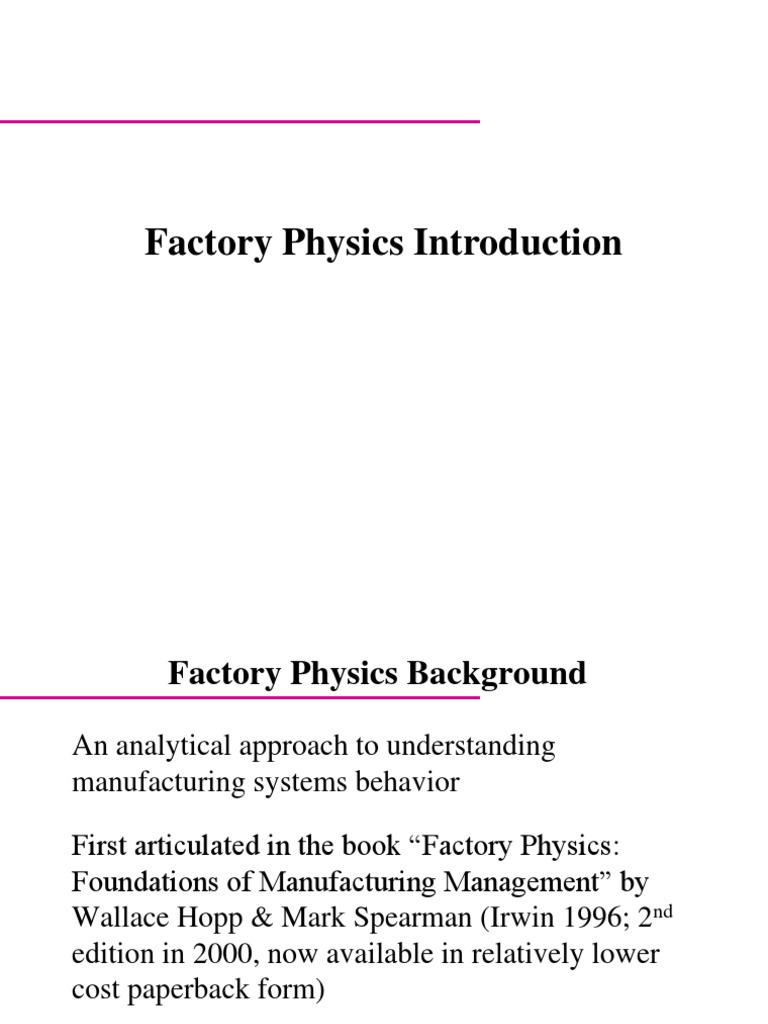 01 FactoryPhysicsIntro 2011 | PDF | Computers