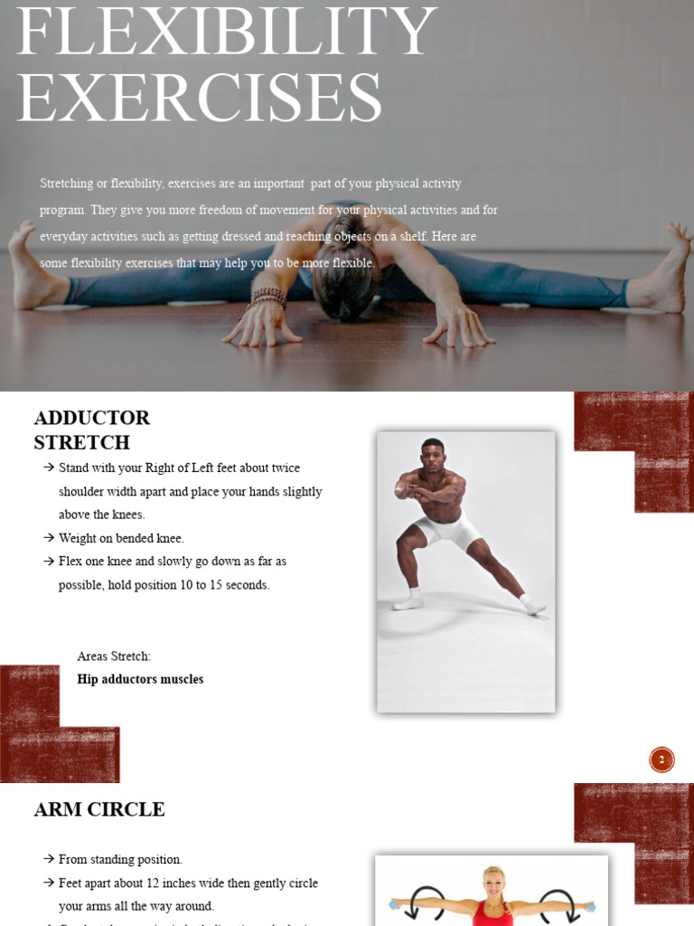 Essential Flexibility Exercises Guide | PDF | Anatomical Terms Of ...