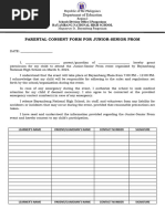 Parental Consent Form For Junior