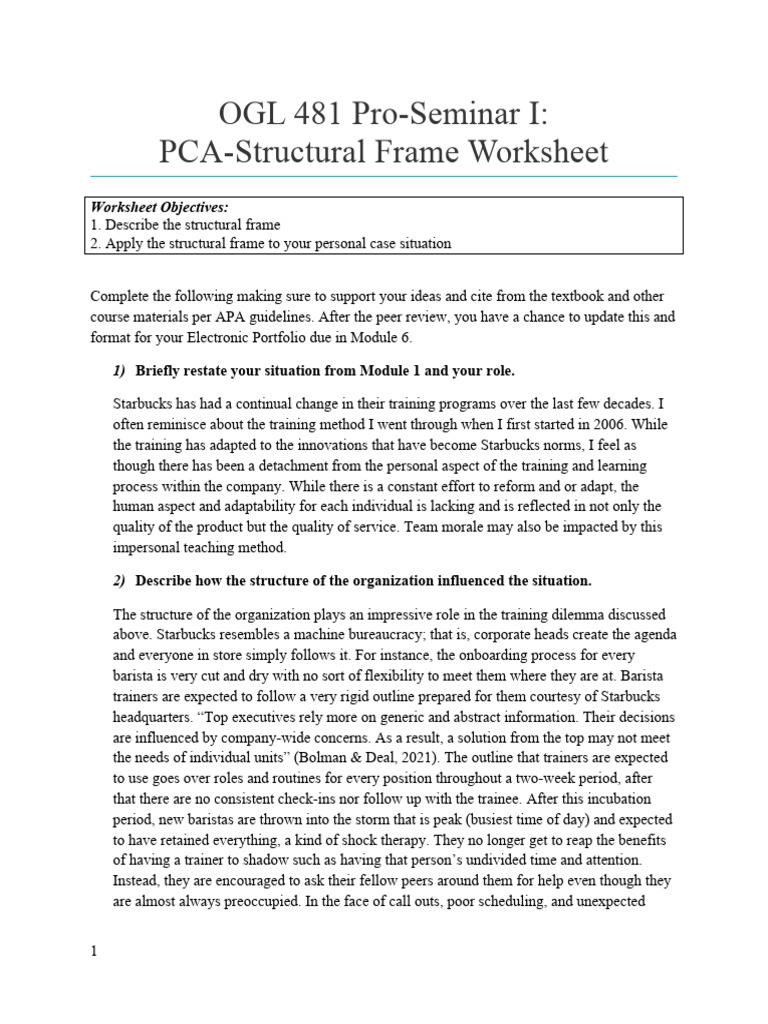 Structural Frame Worksheet | PDF