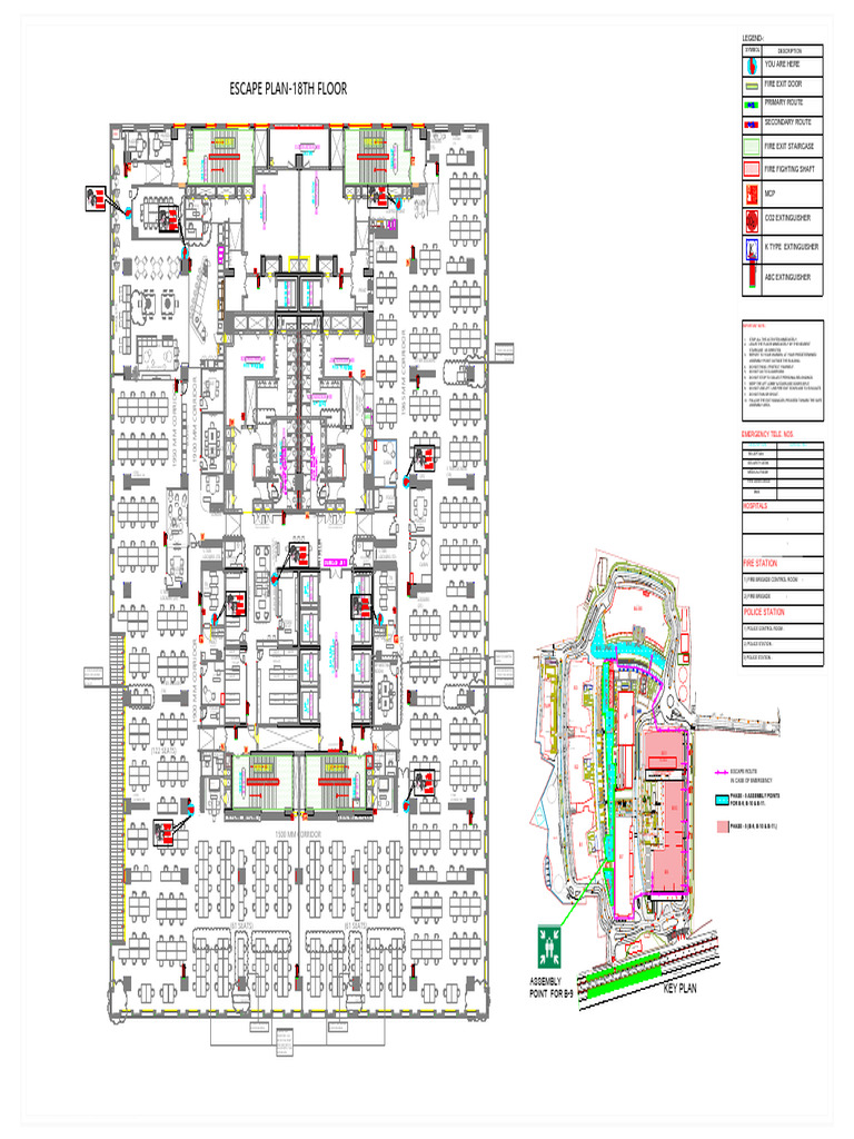 Fire Evacuation Layout 18th Floor | PDF | Components | Building Technology