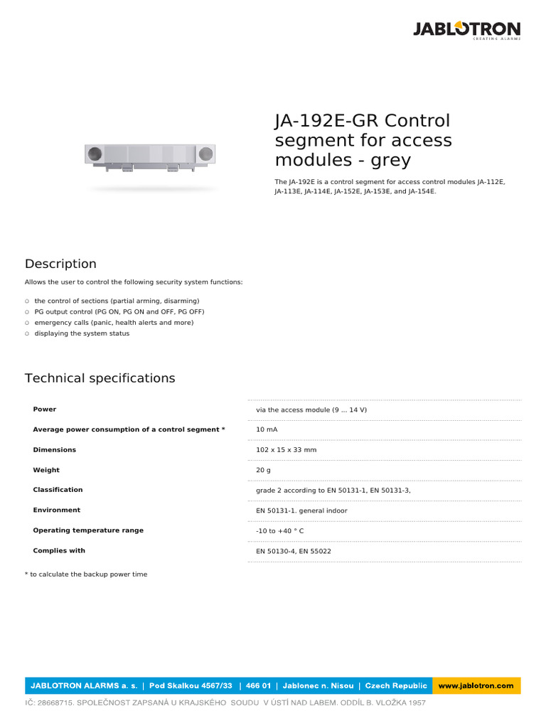 JA-192E Control Segment Overview | PDF