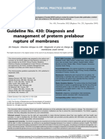 Guideline No. 430 - Diagnosis and Management of Preterm Prelabour Rupture of Membranes