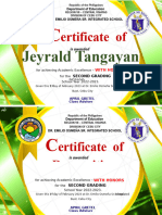 Jeyrald Tangayan: Ertificate of Ecognition