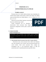 Matematika Ekonomi 6 Sistem Persamaan Linear