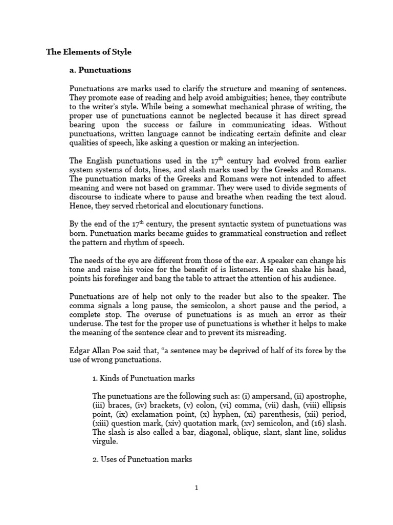 Technical Element S | PDF | Comma | Punctuation