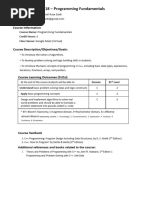 PF (CS-118) Course Outline (Tentative)