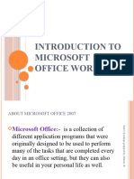 Introduction To Ms - Word 2007
