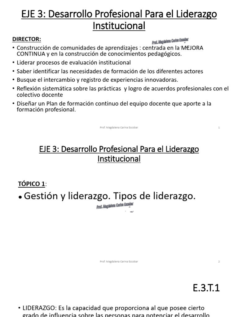 Desarrollo Profesional en Liderazgo Educativo | PDF | Liderazgo | Enseñando