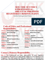 Proposed Code of Ethics and Professional Responsibility of