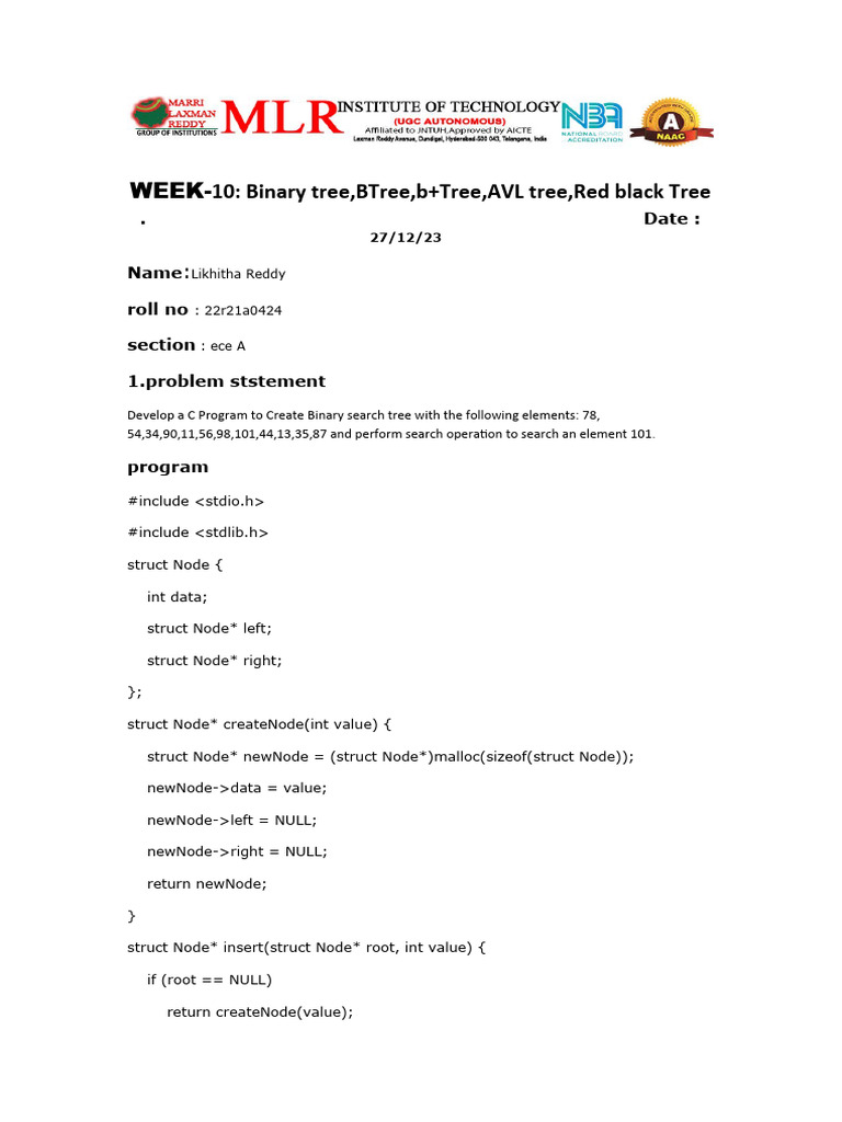 C Programming: Tree Structures | PDF | Computer Data | Algorithms And ...