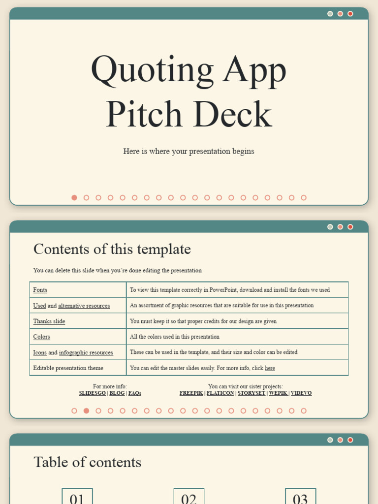 Quoting App Pitch Deck PDF