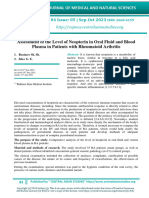 Assessment of The Level of Neopterin in Oral Fluid and Blood Plasma in Patients With Rheumatoid Arthritis