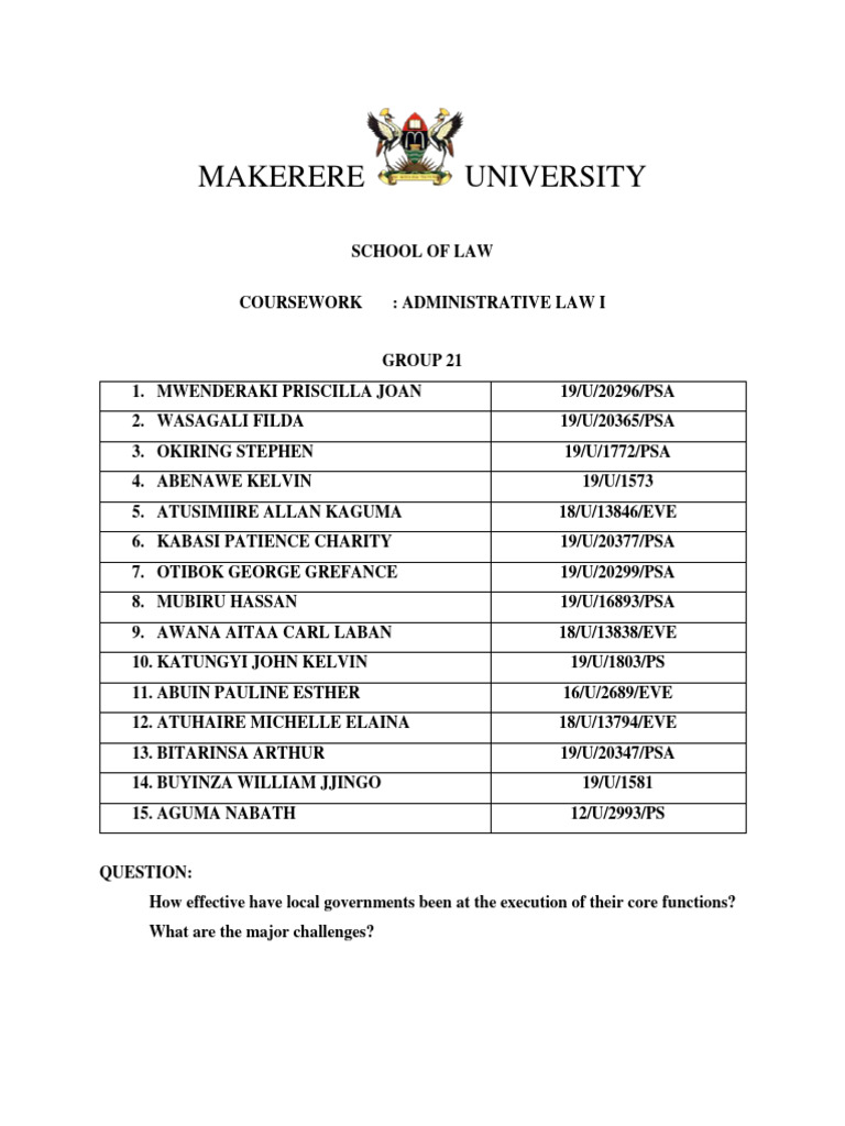 Challenges and Solutions for Uganda's Local Governments | PDF ...