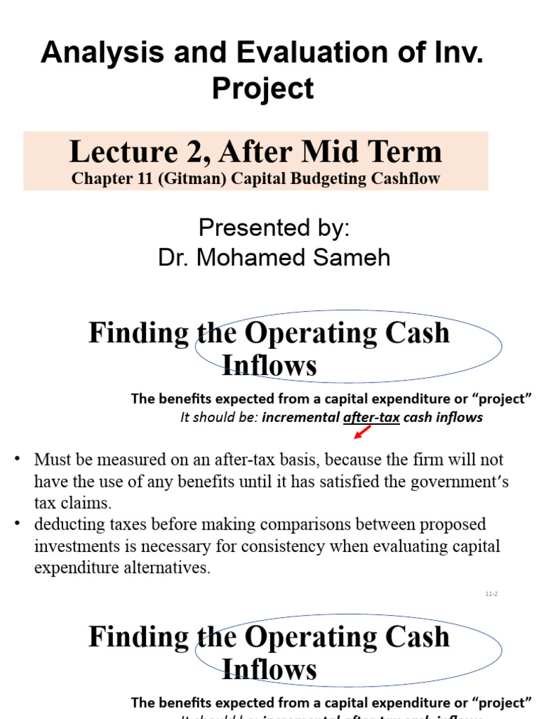 Capital Budgeting Cash Flow Analysis | PDF | Expense | Depreciation