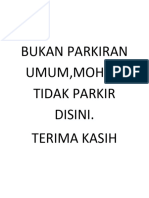 Bukan Parkiran Umum