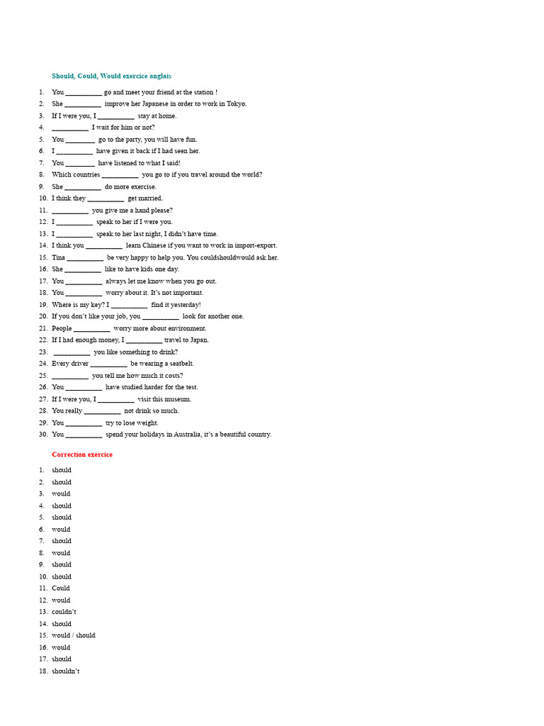 Exercice modaux anglais 61 pdf
