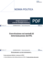 Corso Economia Politica - Metodi Determinazione PIL-Esercitazioni - Slide - AA 23-24 - v3
