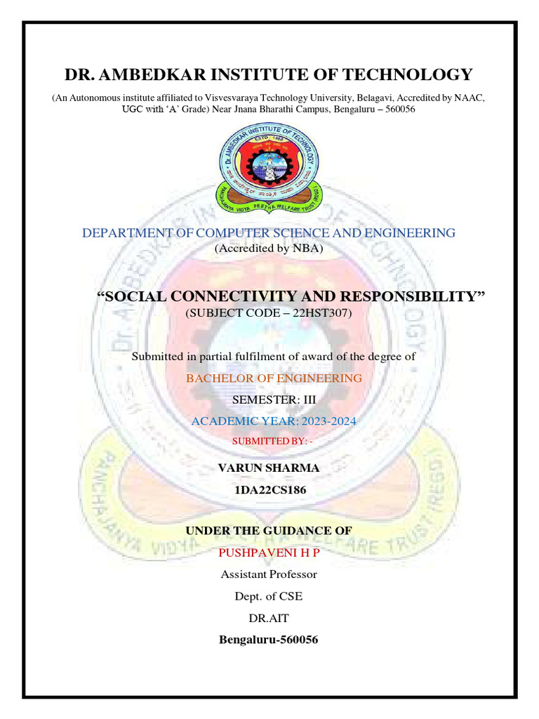 Social Connectivity and Responsibility Report | PDF | Science & Mathematics