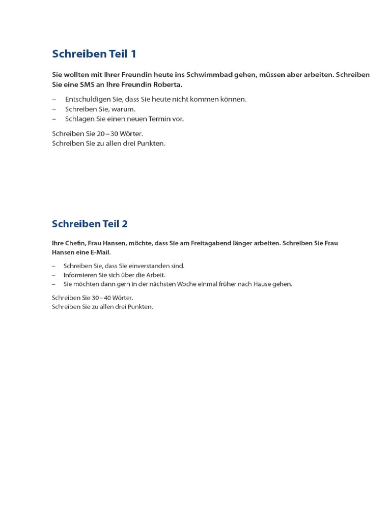 Schreiben a2 pdf