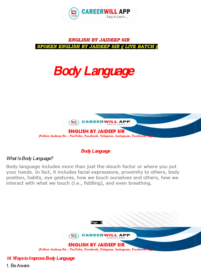 313179body Language - Crwill | PDF