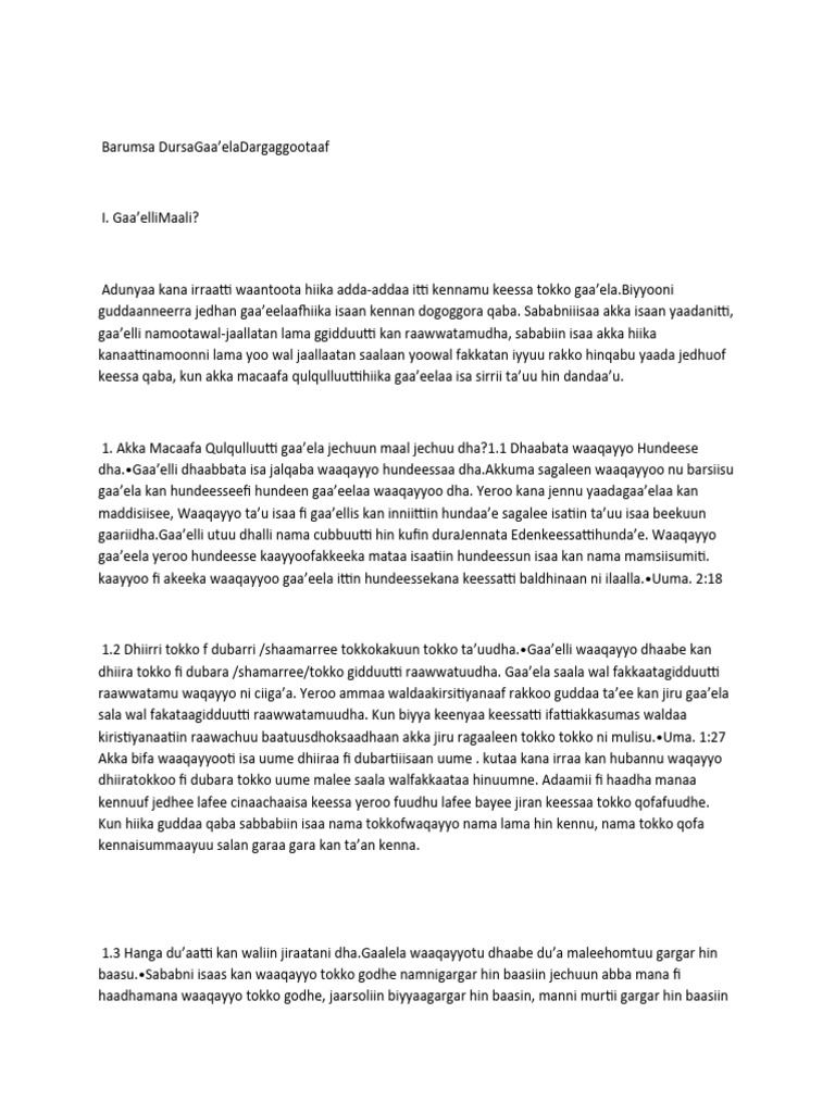 Barumsa DursaGa | PDF