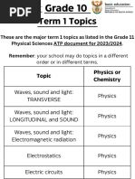 Grade 10 Term 1 Topics