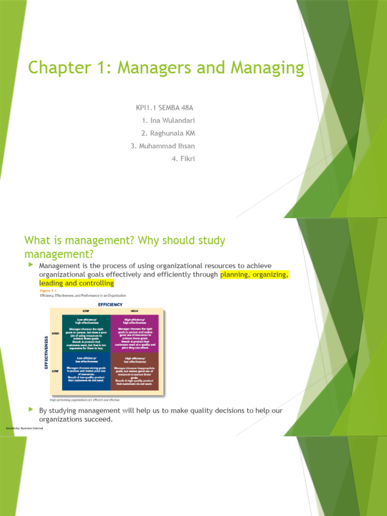 Chapter 1 - Managers and Managing (Kelompok 1) | PDF | Crisis ...