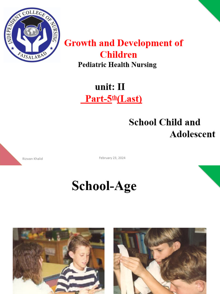 Unit 2 Part 5 Growth and Development | PDF | Adolescence | Childhood