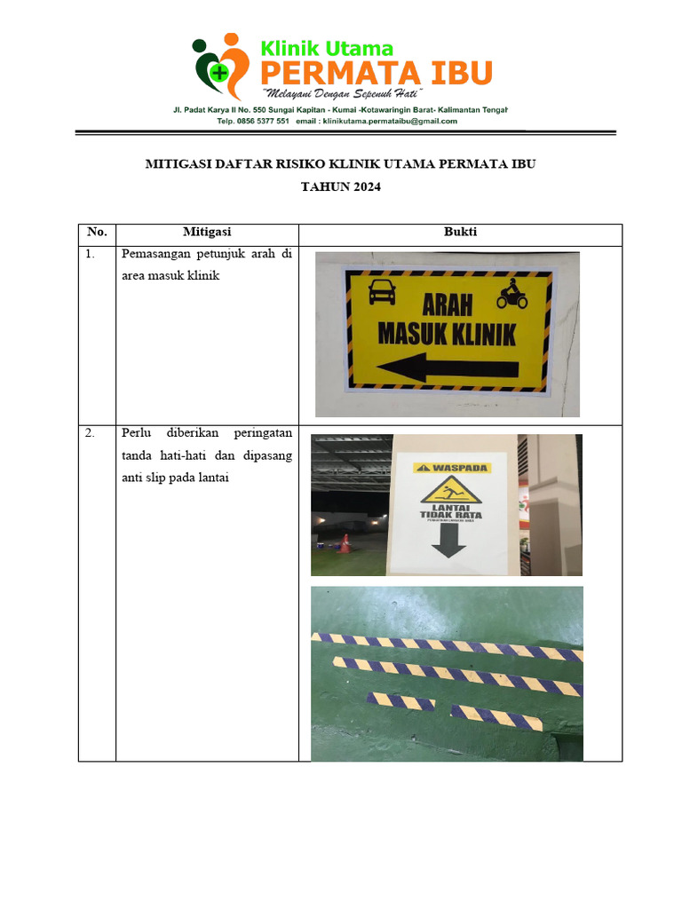 Mitigasi Daftar Risiko Klinik Utama Permata Ibu Pdf