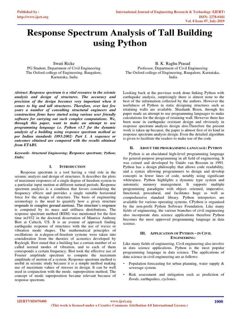 Python Response Spectrum Analysis for Buildings | PDF | Python ...