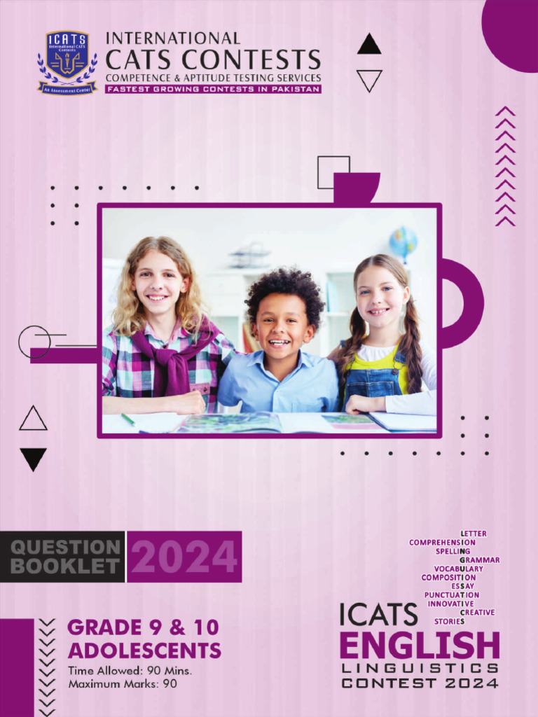 Question Paper ICATS English Linguistics Contest 2024 Grade 9 10 | PDF ...