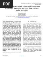 Unlocking Human Capital: Exploring Remuneration Challenges, Strategies, and Impacts On SMEs in Ibadan Metropolis