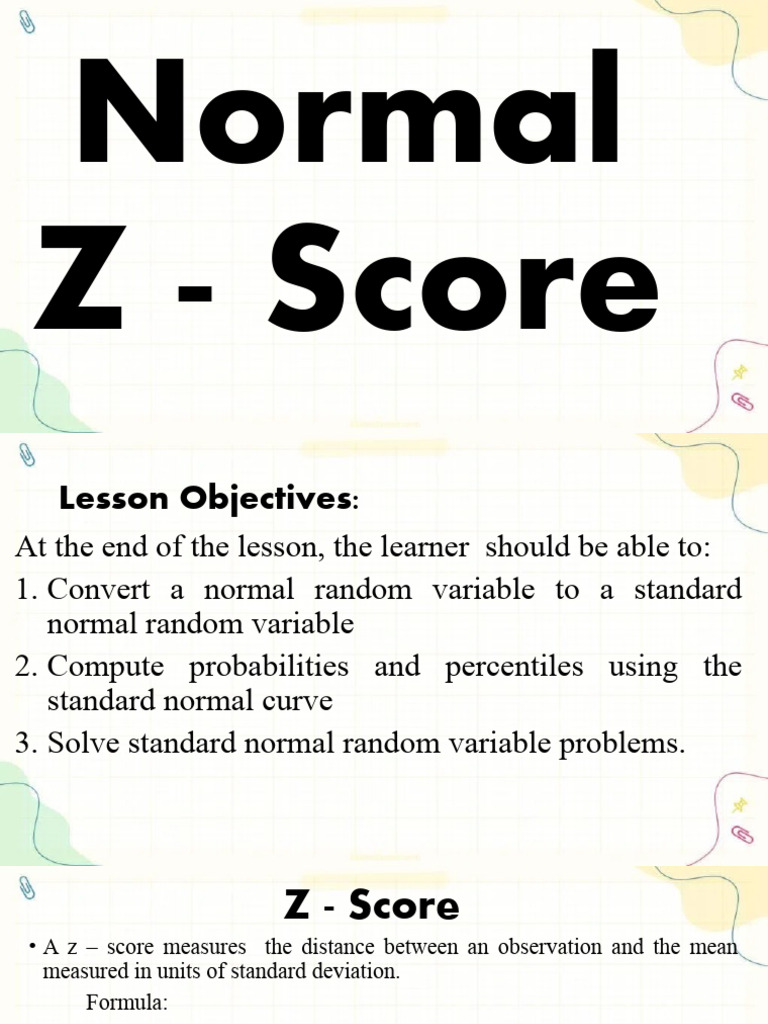 Normal z score and sampling distribution pdf standard score