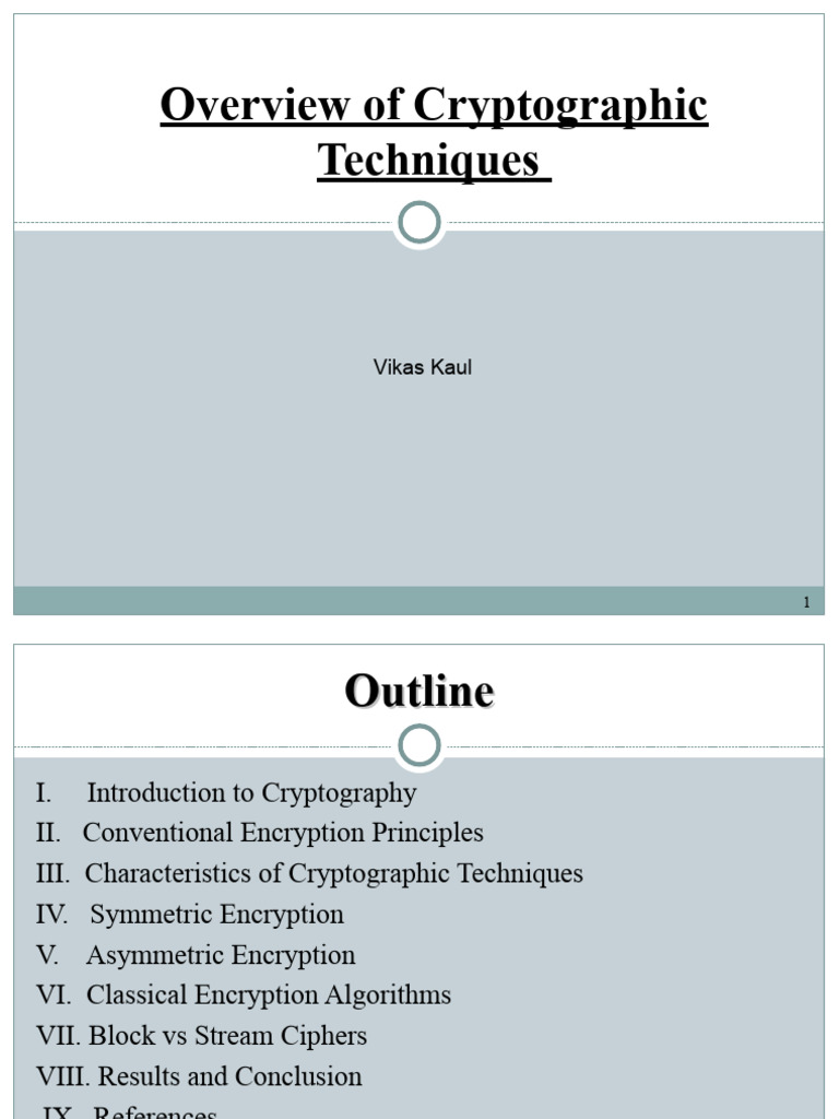 Overview of Cryptographic Techniques | PDF | Cryptography | Cipher