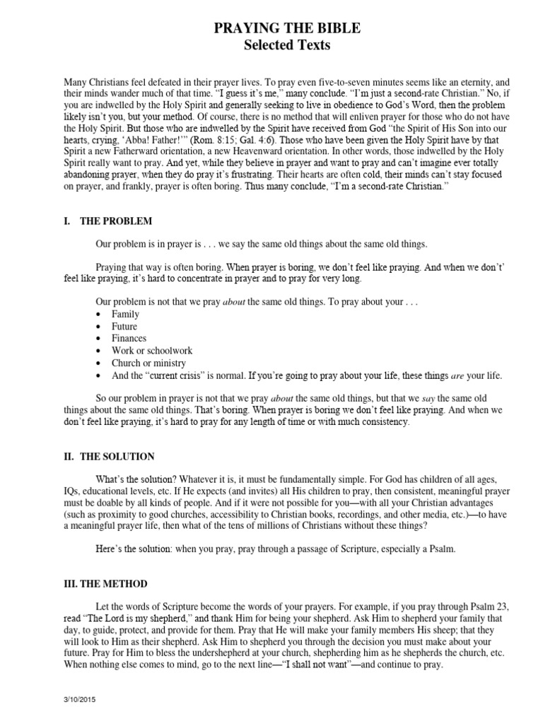 Image Of Text Praying The Bible