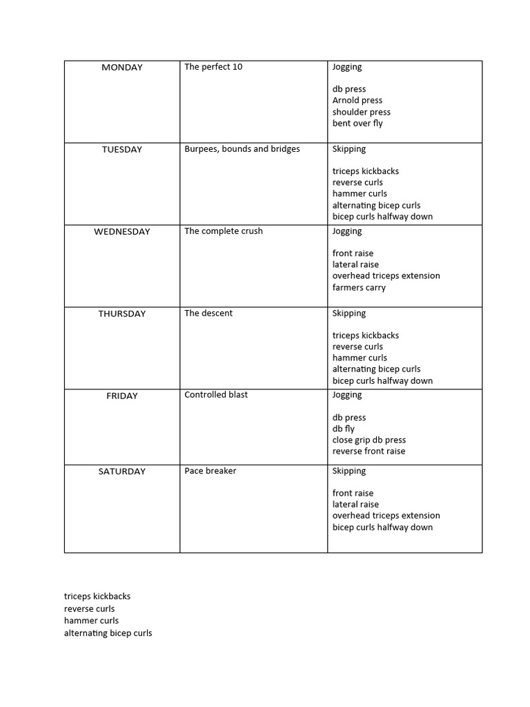 Workout pdf