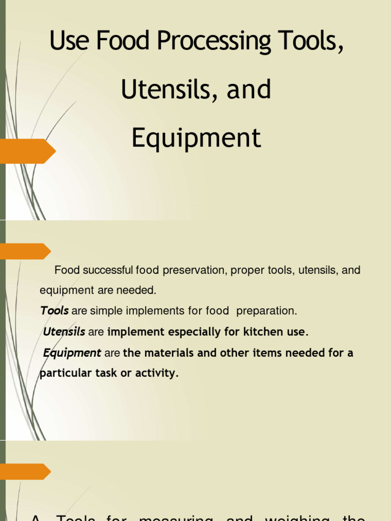 Essential Tools for Food Processing | PDF