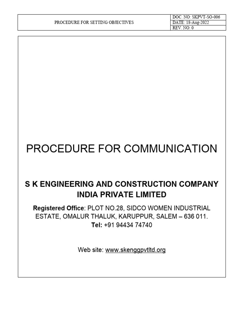 Setting Quality Objectives Procedure | PDF | Quality Management System ...