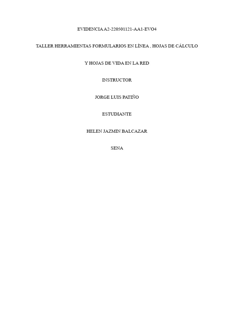 Evidencia formularios en linea pdf hoja de c lculo inform tica