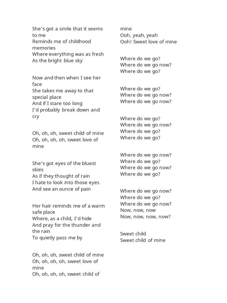 Sweet Childhood Of Mine Lyrics