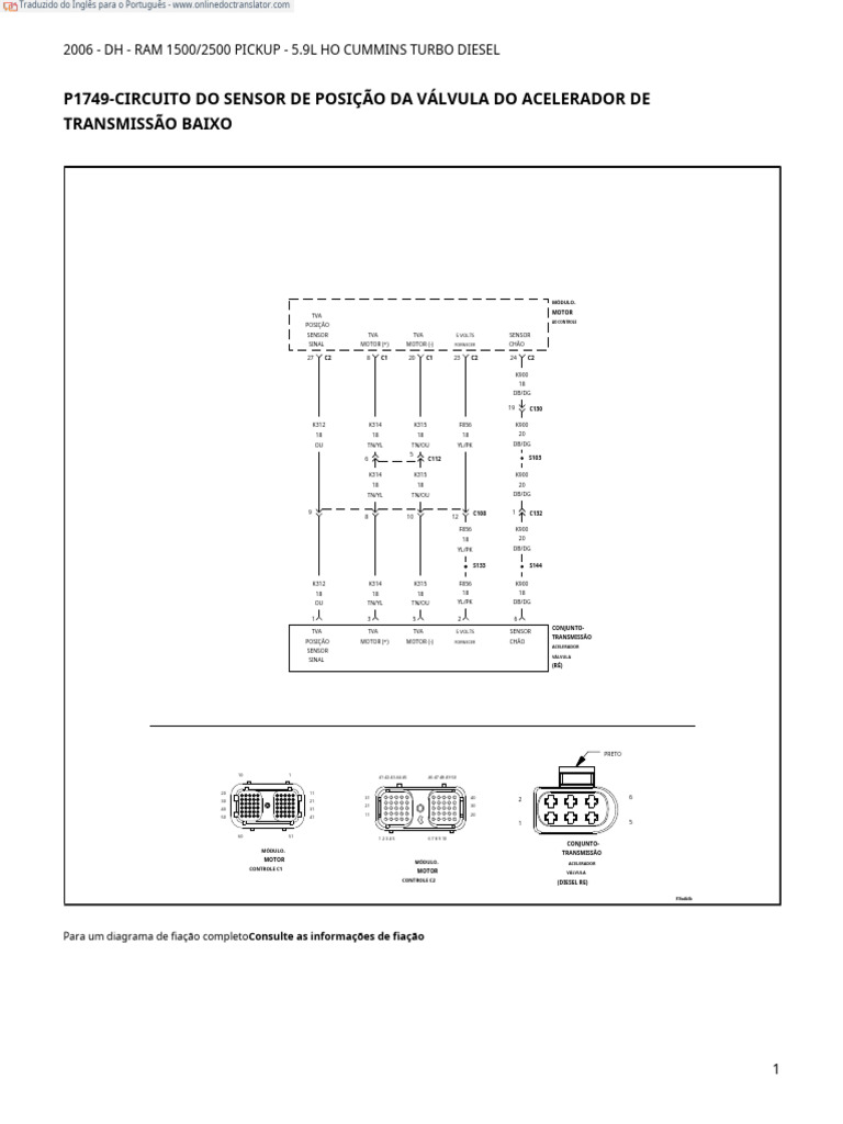 Diagnóstico do Código P1749 em Cummins | PDF | Rede elétrica | Motores