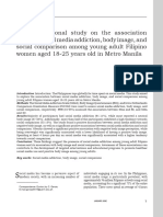 Across Sectionalstudyontheassociationbetweensocialmediaaddictionbodyimageandsocialcomparisonamongyoungadultfilipinowomenaged18 25yearsoldinMetroManila