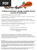 Prefeitura de Queimadas homologa concurso 001/2011