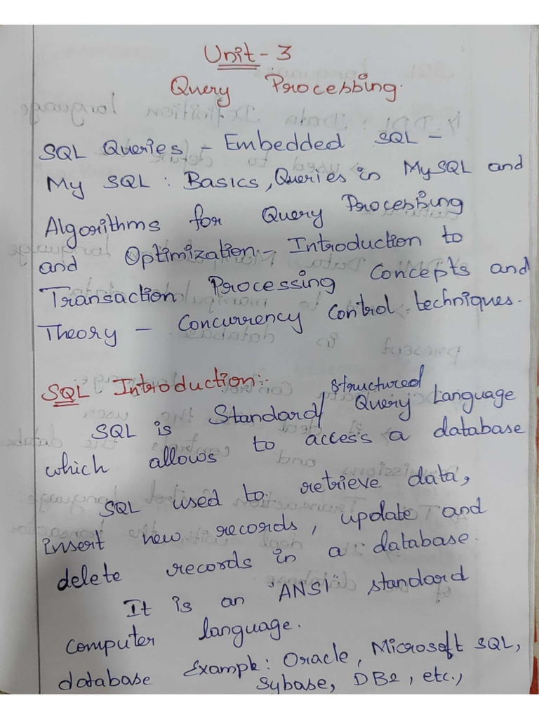 Dbms unit 3 4 notes 1 copy pdf