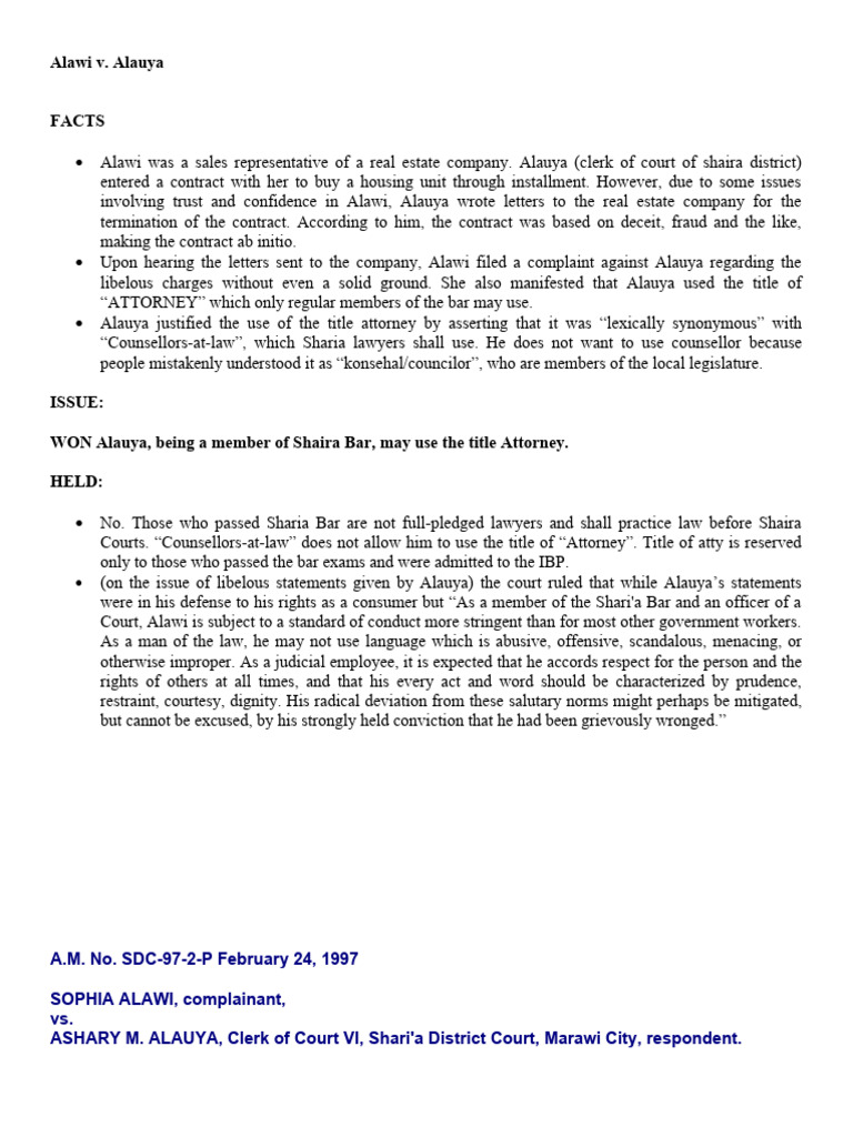 Case3Alawi v. Alauya PDF Lawyer Misrepresentation