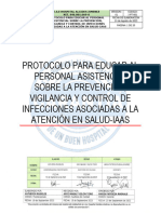 Protocolo para Educar Al Personal Asistencial Sobre La Prevención, Vigilancia y Control de Infecciones Asociadas A La Atención en Salud-Iaa