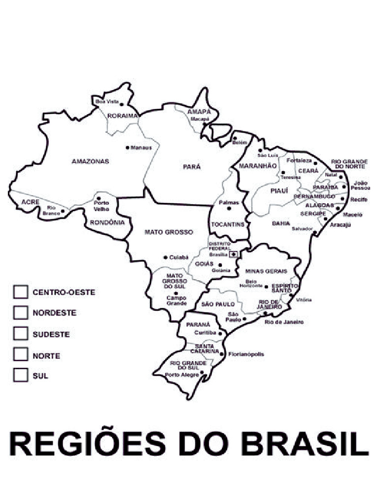 Mapa Do Brasil - Regiões | PDF