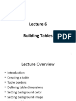 Lecture 6 Building Tables